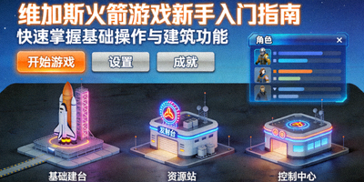 维加斯火箭游戏新手入门指南封面图，展示游戏初始界面与基础建筑